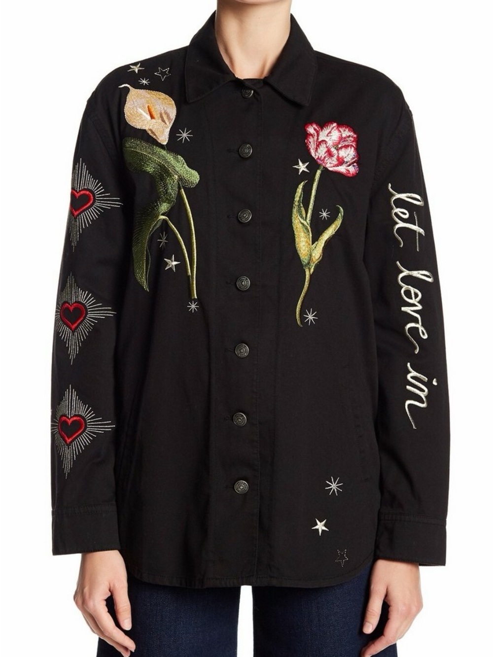 Cinq a Sept Botanical Canyon Cotton Black Utility Jacket size XS RARE!